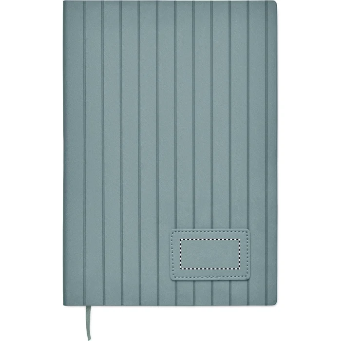 Schemat znakowania dla Tampondruk - P3 na gadżecie: Notatnik A5 petrol z recyklingu miękka prążkowana okładka