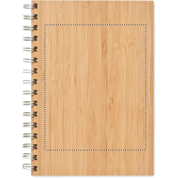 Schemat znakowania dla Sitodruk - S3 na gadżecie: Bambusowy notatnik A5 Bram z okładką z drewna z logo