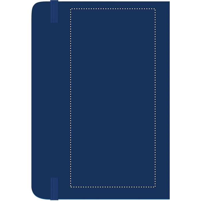 Schemat znakowania dla Termotransfer odblaskowy - TR na gadżecie: Niebieski notes A5 z logo firmy, 192 strony, okładka PU