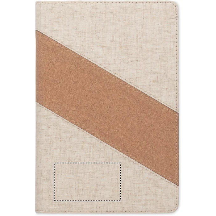 Schemat znakowania dla Transfer sitodruk - T1 na gadżecie: Notes A5 Cortona z ładowarką 15W, korek i bawełna, beżowy