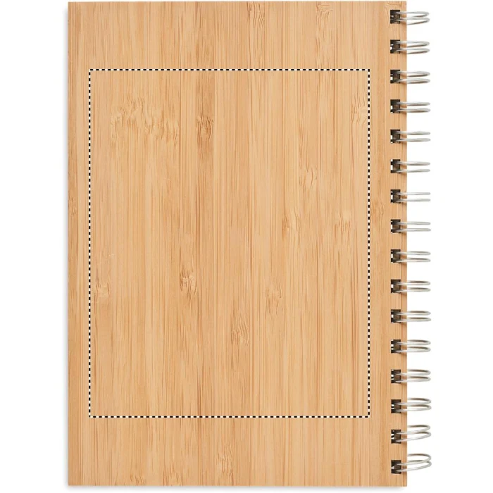 Schemat znakowania dla Sitodruk - S3 na gadżecie: Bambusowy notatnik A5 Bram z okładką z drewna z logo