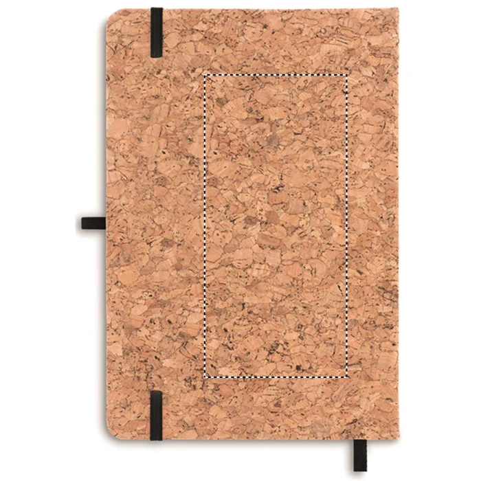 Schemat znakowania dla Grawerowanie laserowe - L4 na gadżecie: Notes korkowy A5 Suber czarne dodatki z logo firmy