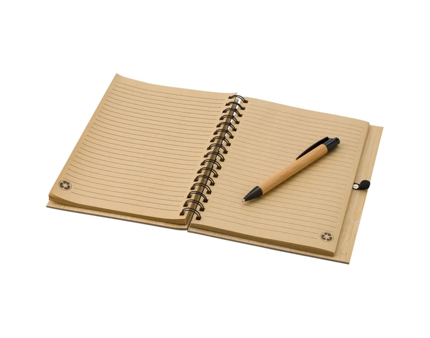 Bambusowy notatnik A5 z długopisem i personalizacją