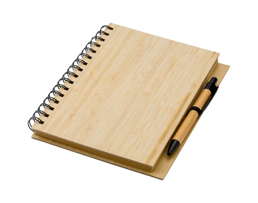 Bambusowy notatnik A5 z długopisem i personalizacją