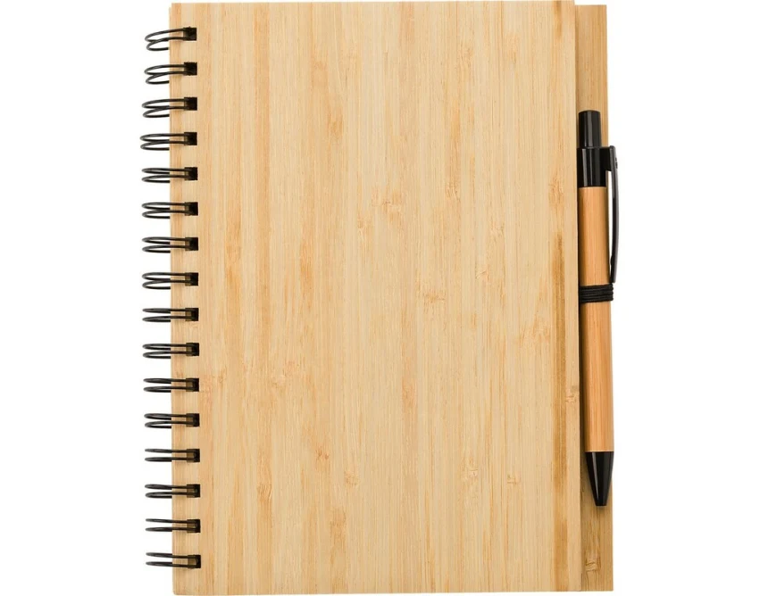 Bambusowy notatnik A5 z długopisem i personalizacją