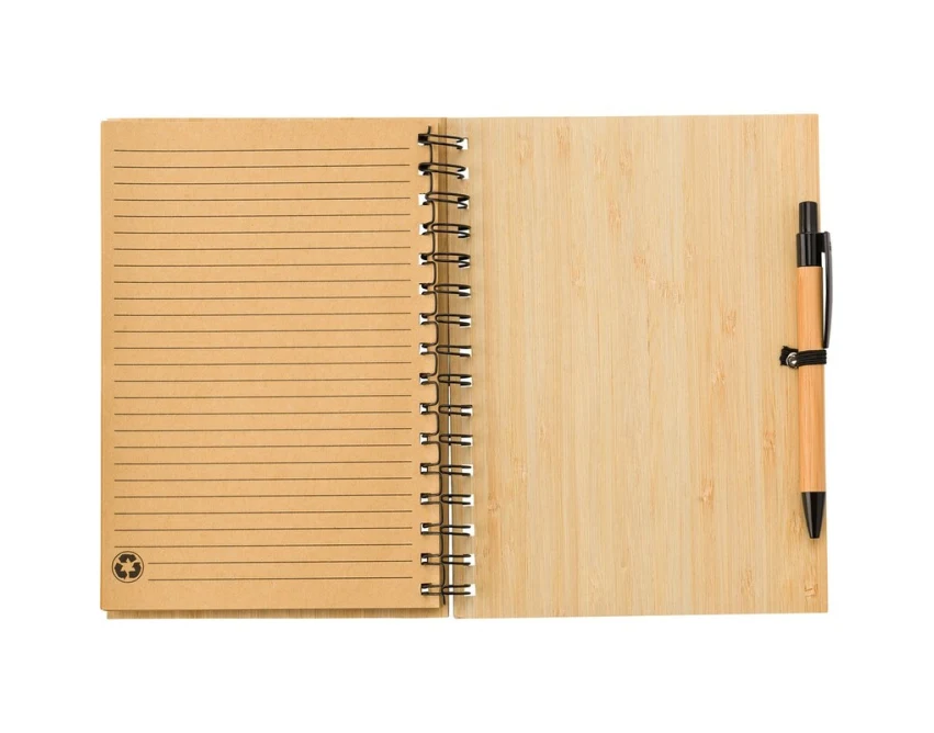 Bambusowy notatnik A5 z długopisem i personalizacją