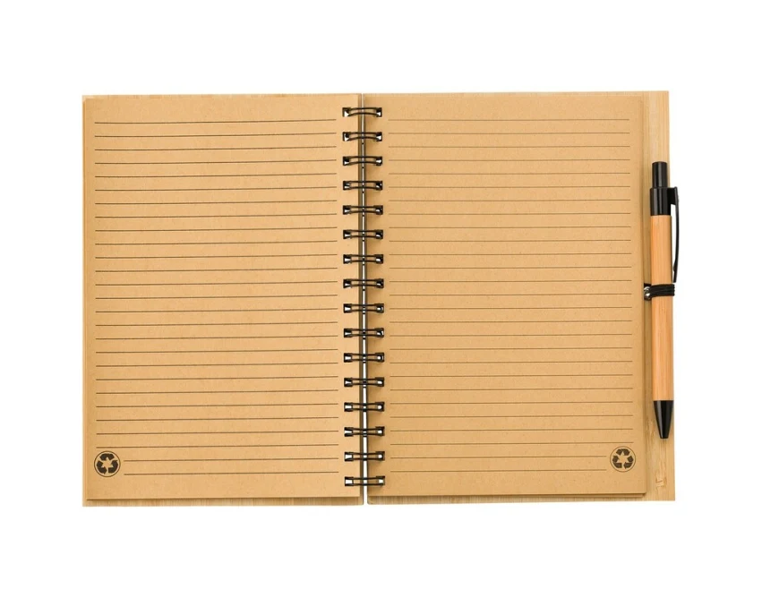 Bambusowy notatnik A5 z długopisem i personalizacją