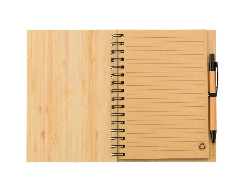 Bambusowy notatnik A5 z długopisem i personalizacją