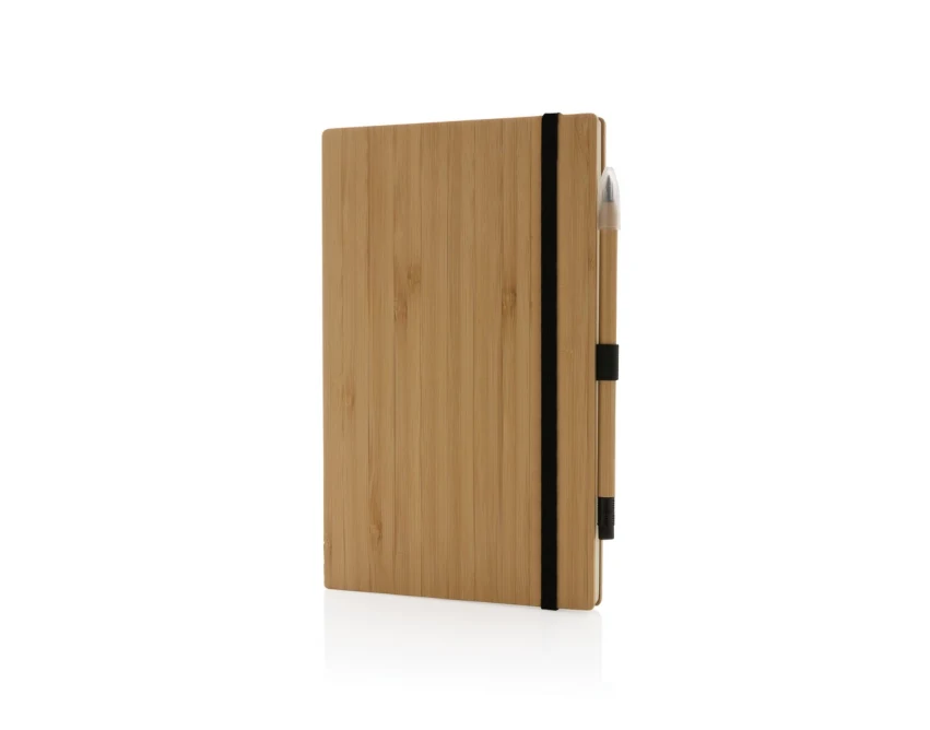 Bambusowy notatnik z ołówkiem Infinity i grawerem logo