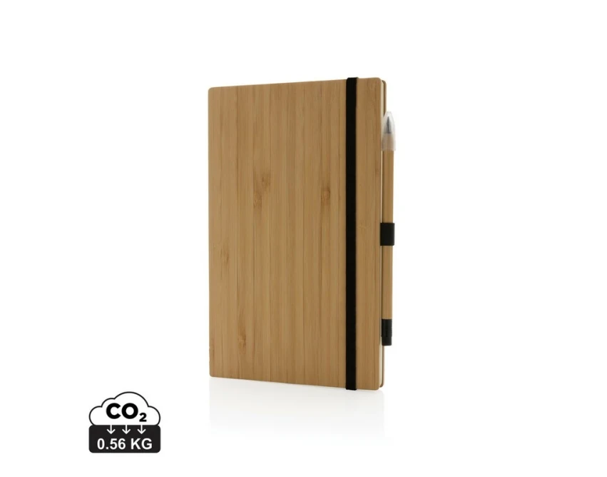 Bambusowy notatnik z ołówkiem Infinity i grawerem logo