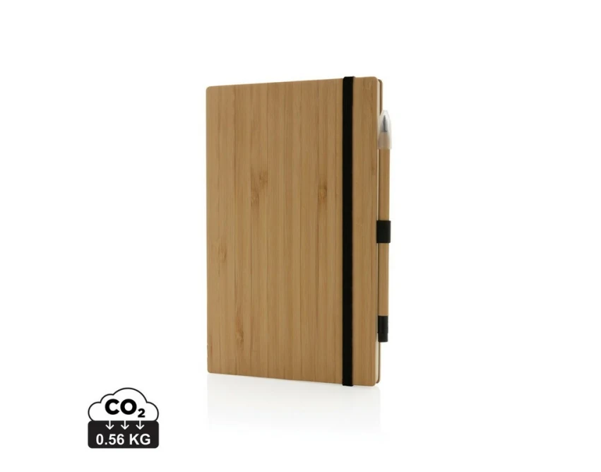 Bambusowy notatnik z ołówkiem Infinity i grawerem logo
