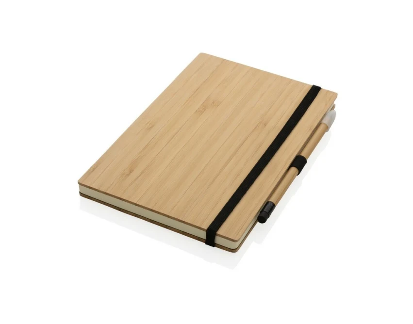 Bambusowy notatnik z ołówkiem Infinity i grawerem logo