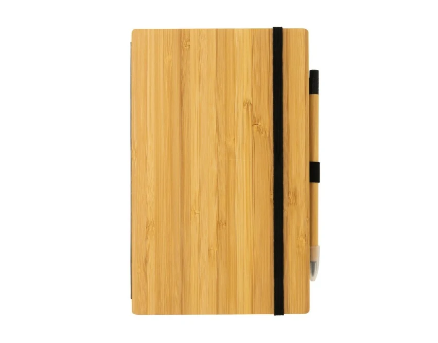 Bambusowy notatnik z ołówkiem Infinity i grawerem logo