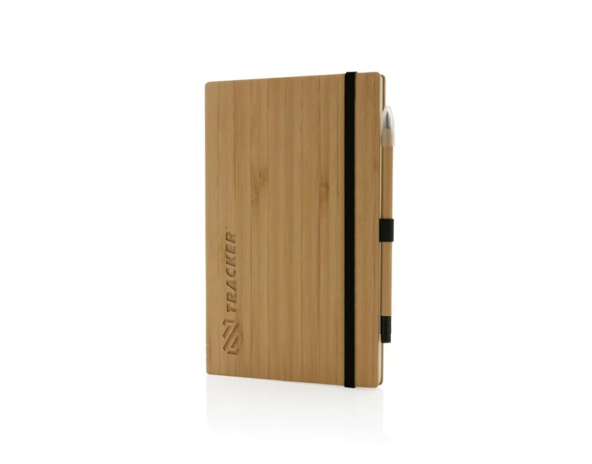 Bambusowy notatnik z ołówkiem Infinity i grawerem logo