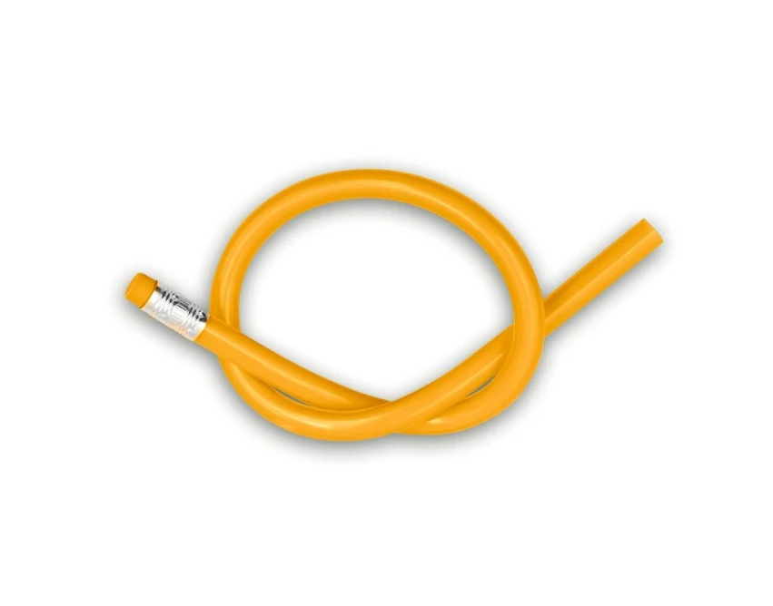 Pomarańczowy elastyczny ołówek Like z nadrukiem logo