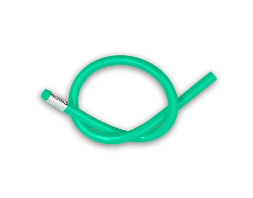 Zielony elastyczny ołówek PVC z nadrukiem logo firmy
