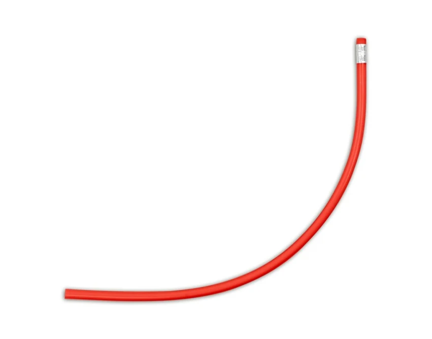 Czerwony giętki ołówek reklamowy Like PVC z gumką