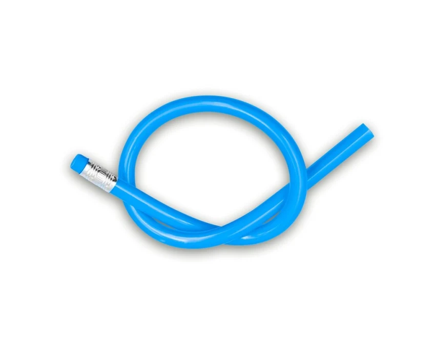 Granatowy elastyczny ołówek PVC z logo firmowym