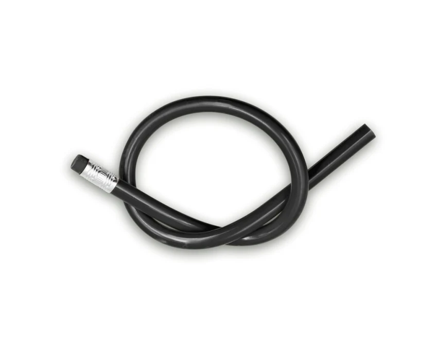 Czarny elastyczny ołówek PVC z logo – antystresowy gadżet