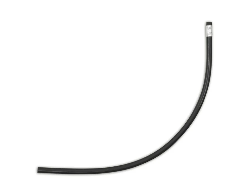 Czarny elastyczny ołówek PVC z logo – antystresowy gadżet