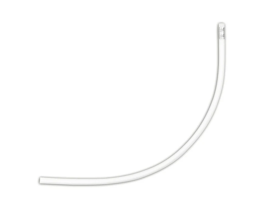 Elastyczny ołówek PVC biały z logo firmy i gumką