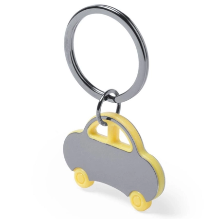 Żółty brelok do kluczy w kształcie samochodzika