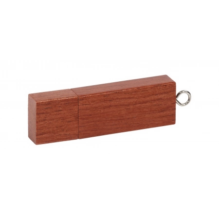 Pendrive drewniany o prostokątnym kształcie z zatyczką - mahoń