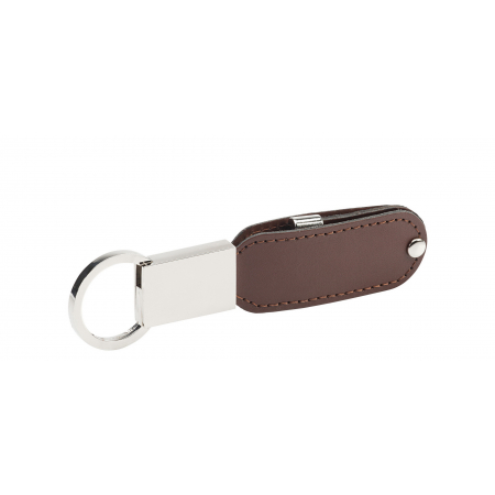 Skórzany pendrive z obrotową pamięcią - brązowy