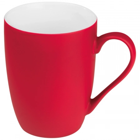 Gumowany kubek ceramiczny, możliwy z grawerem logo - czerwony kolor