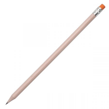 Ołówek z gumką, pomarańczowy/ecru 