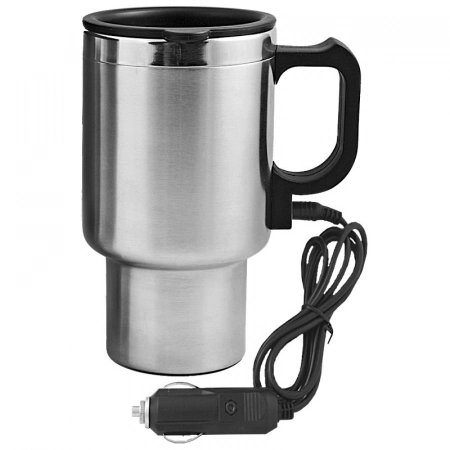 Kubek izotermiczny Auto Steel Mug 400 ml z podgrzewaczem, srebrny/czarny
