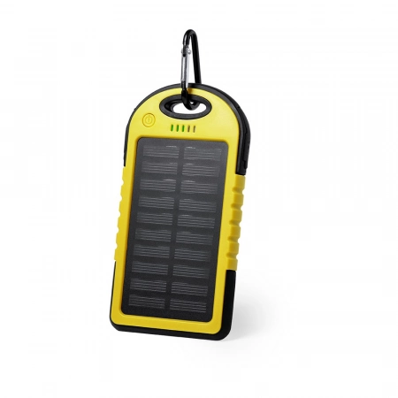 Power bank solarny 4000mAh w żółtym kolorze