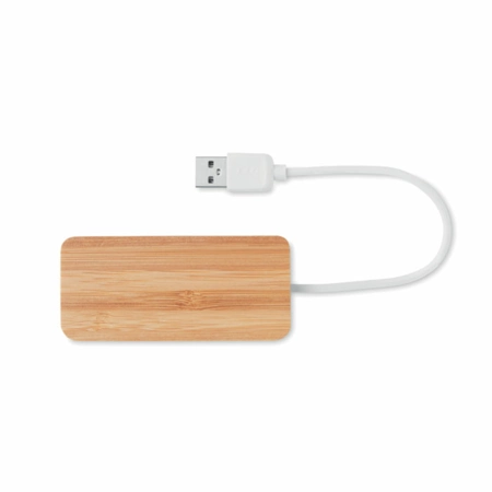 3 portowy hub USB 2.0 Vina, bambusowy