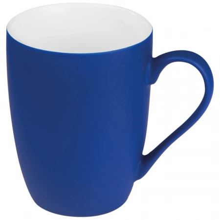 Gumowany kubek ceramiczny, możliwy z grawerem logo - niebieski kolor