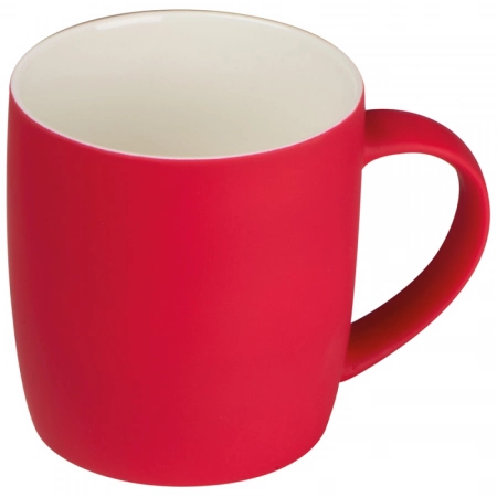 Gumowany kubek ceramiczny z możliwością graweru logo, 300 ml - czerwony