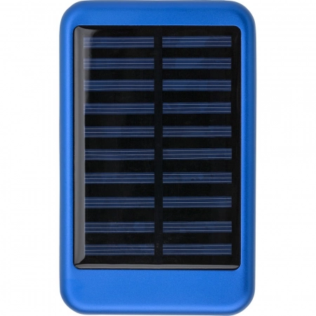 Solarny power bank 4000mAh, niebieskiego koloru, ładowarka słoneczna