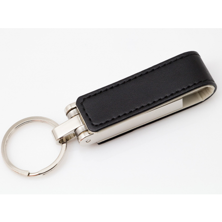 Masywny pendrive z eko skóry - czarny
