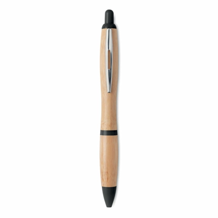 Długopis z bambusa Rio bamboo, czarne elementy