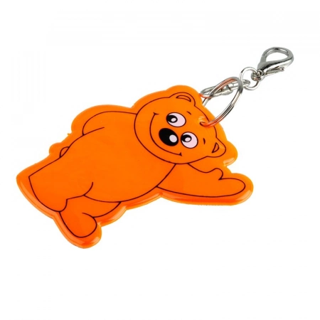 Brelok odblaskowy Beary z możliwym nadrukiem logo, pomarańczowy 