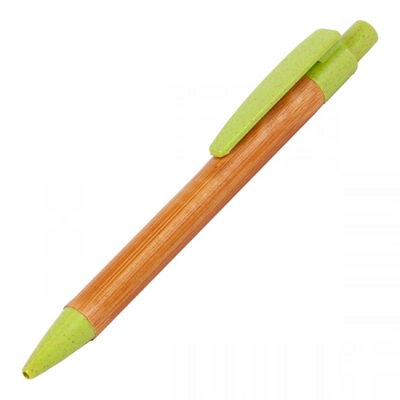 Długopis bambusowy Evora z nadrukiem, zielony 