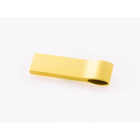 Metalowy pendrive slim z owalnym otworem - złoty