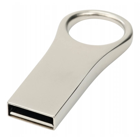 Pamięć USB w metalowej obudowie z grawerem - srebrny kolor