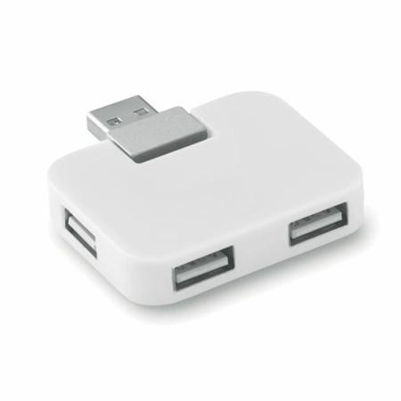 Hub USB 4 porty Square, biały