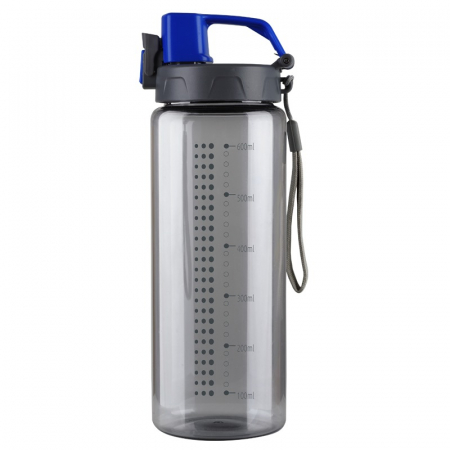 Bidon Feelsogood 600 ml, z nadrukiem logo, niebieski/szary