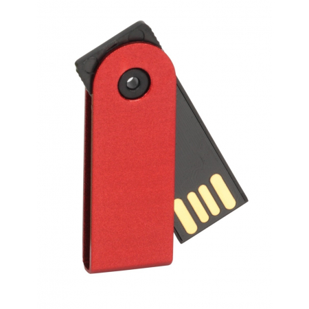 Niewielki, obrotowy pendrive SLIM - czerwony