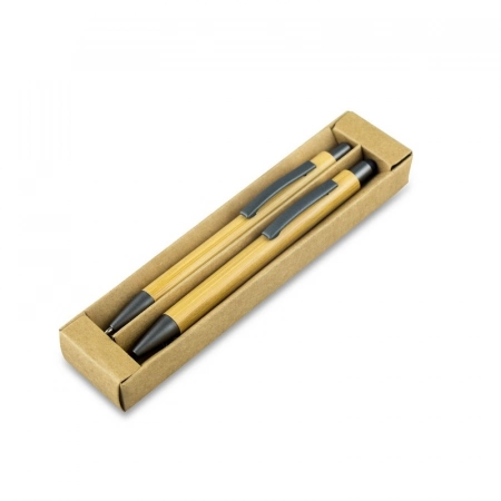 Zestaw, bambusowy długopis i ołówek 