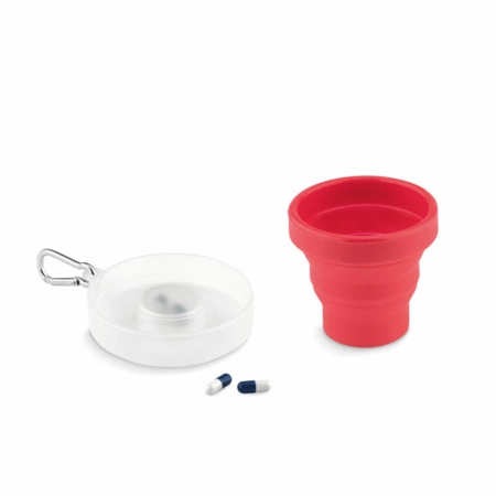 Silikonowy kubek składany Cup pill, czerwony
