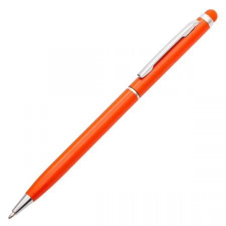 Długopis aluminiowy z nadrukiem, Touch Tip, pomarańczowy 