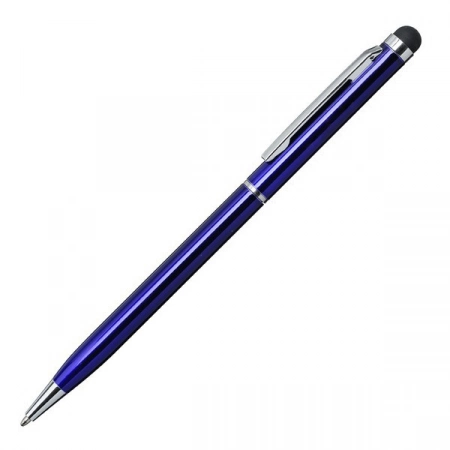 Długopis aluminiowy reklamowy Touch Tip, niebieski 