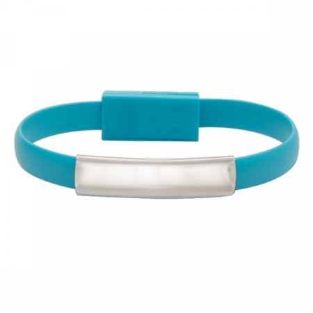 Bransoletka kabel USB Bracelet, jasnoniebieski
